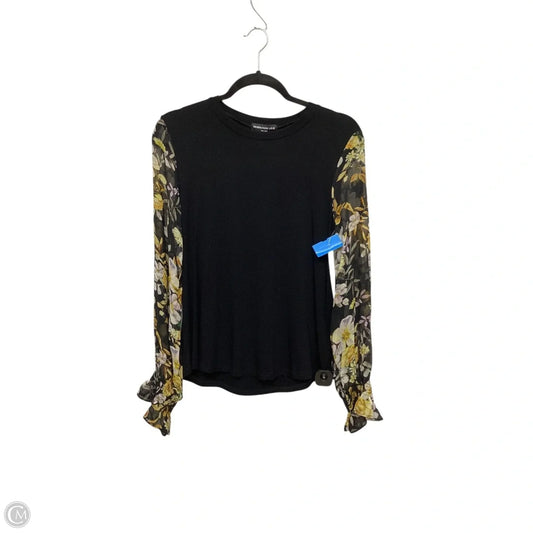 Designer Top Long Sleeve By Clothes Mentor In Black, Size: S