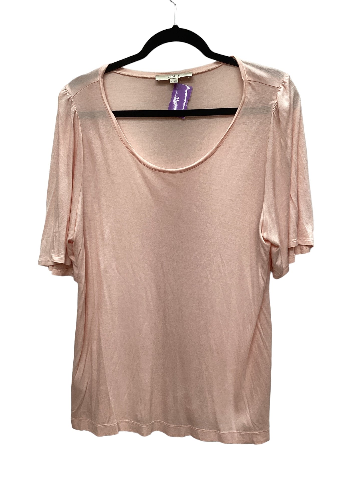 Pink Top Short Sleeve Basic Loft, Size Xl