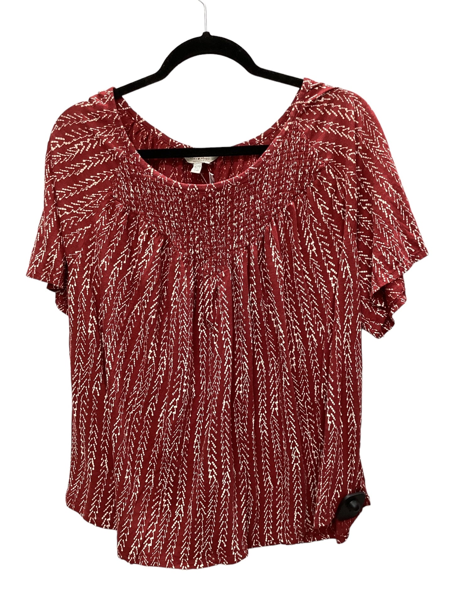 Red Top Short Sleeve Lucky Brand, Size Xl