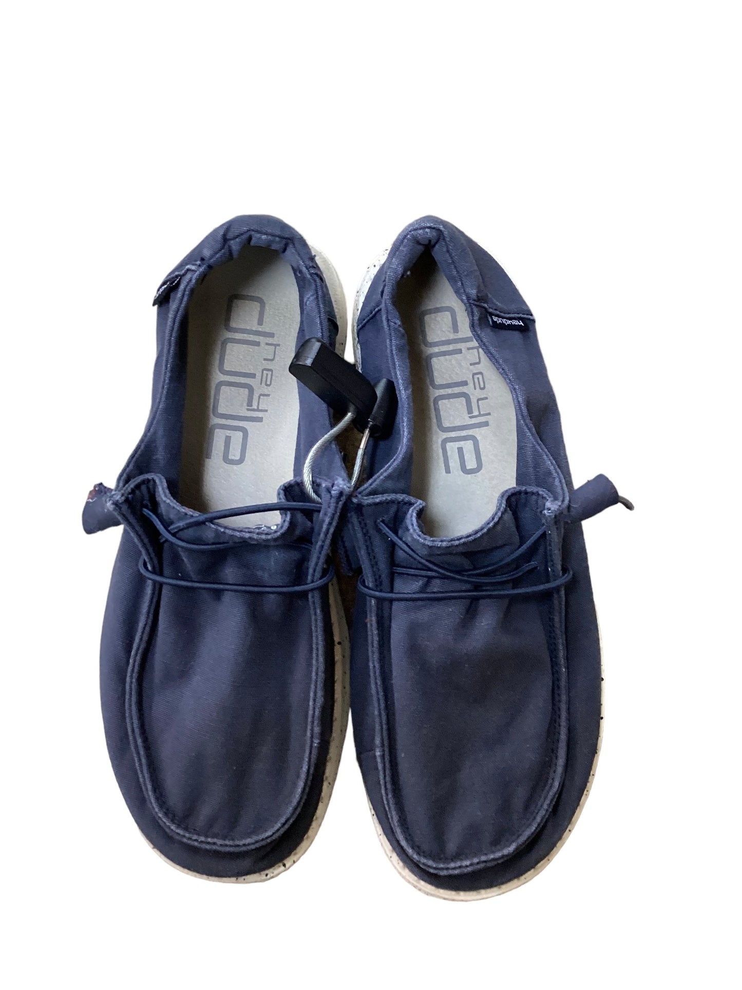 Navy Shoes Flats Hey Dude, Size 6