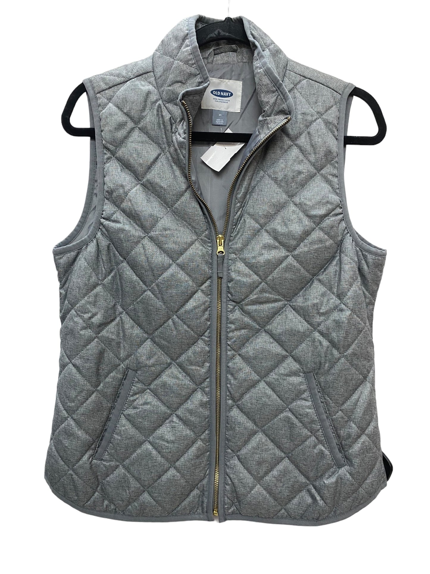 Vest Puffer & Quilted By Old Navy In Grey, Size: M