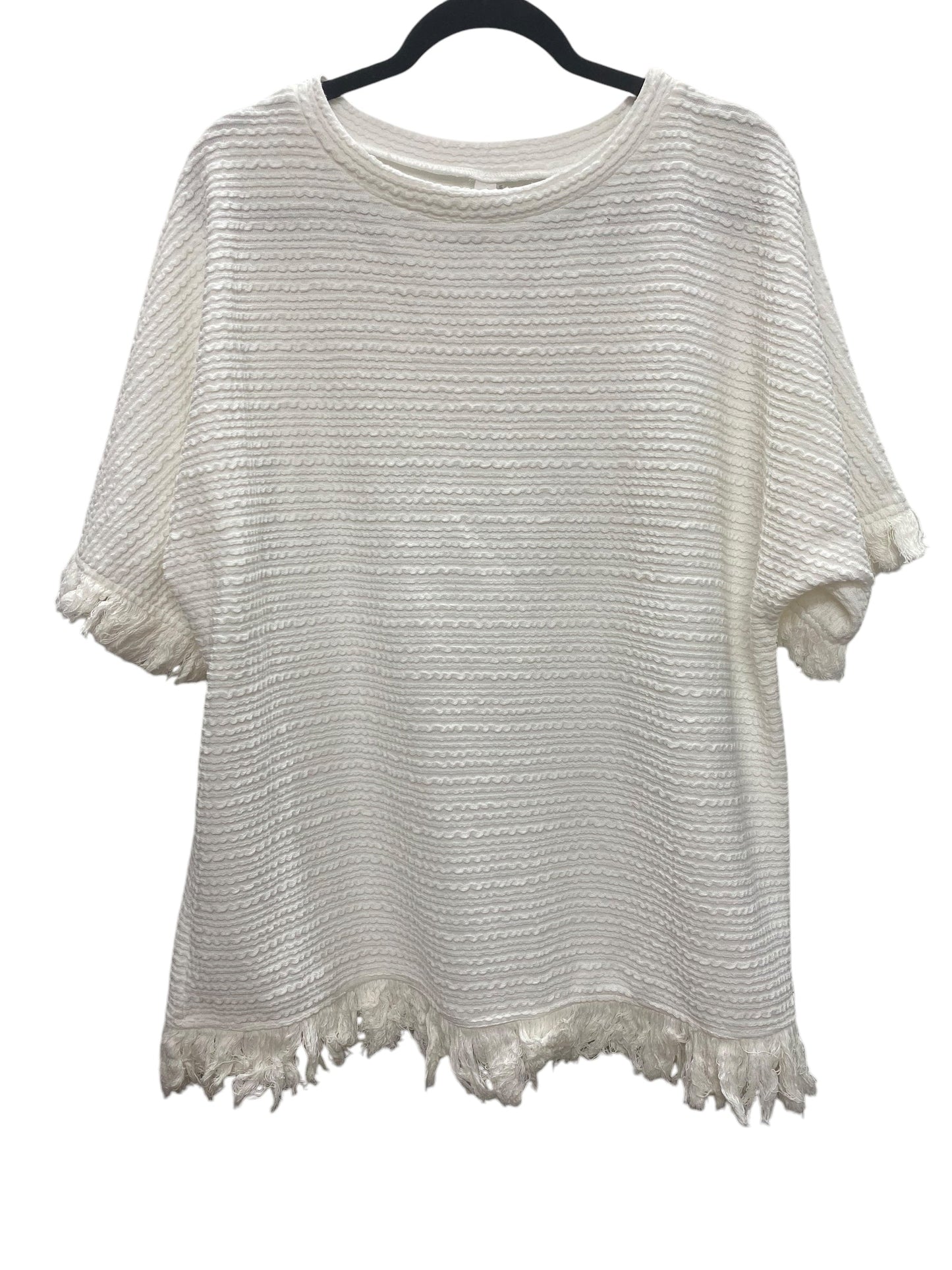 Top Short Sleeve By L Love In White, Size: 3x