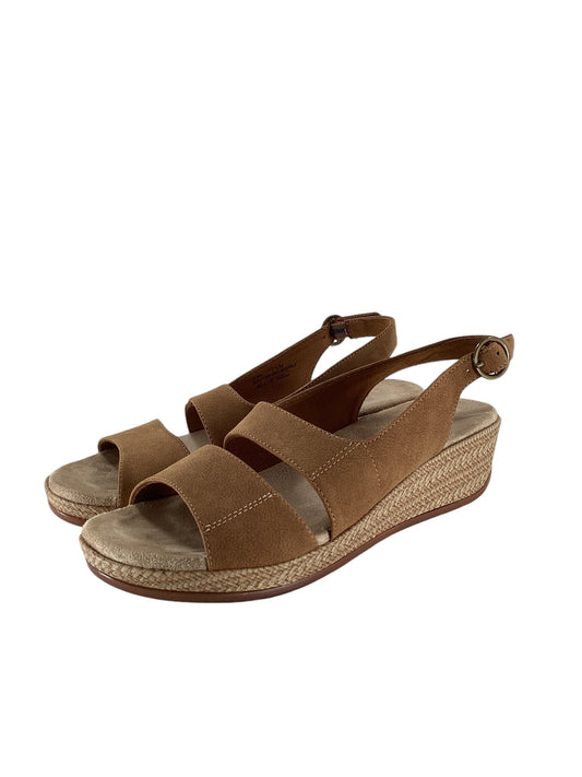 Sandals Heels Wedge By Easy Street In Brown, Size: 7.5