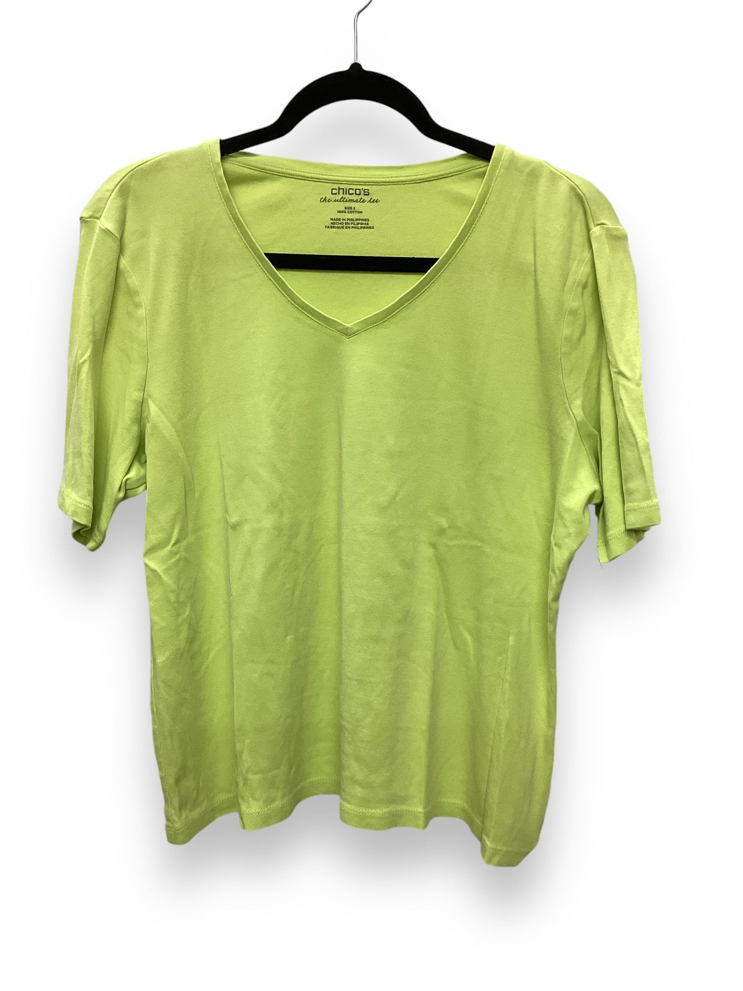 Top Short Sleeve Basic By Chicos In Green, Size: 2