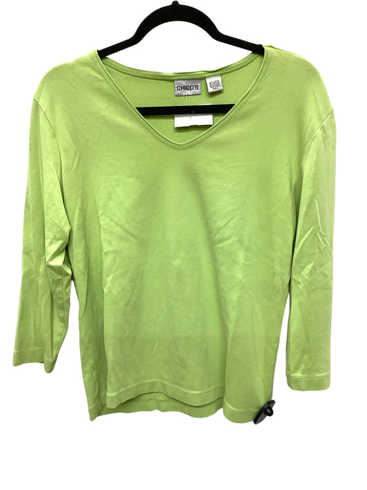 Top Long Sleeve Basic By Chicos In Green, Size: 2