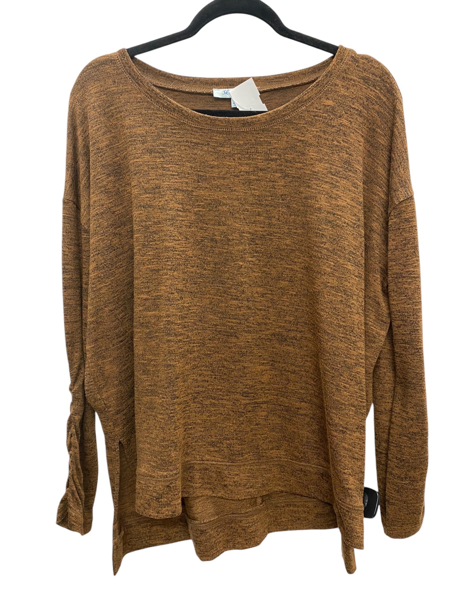 Top Long Sleeve By She + Sky In Brown, Size: M