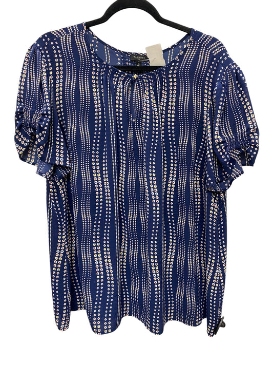 Top Short Sleeve By Talbots In Blue, Size: 2x