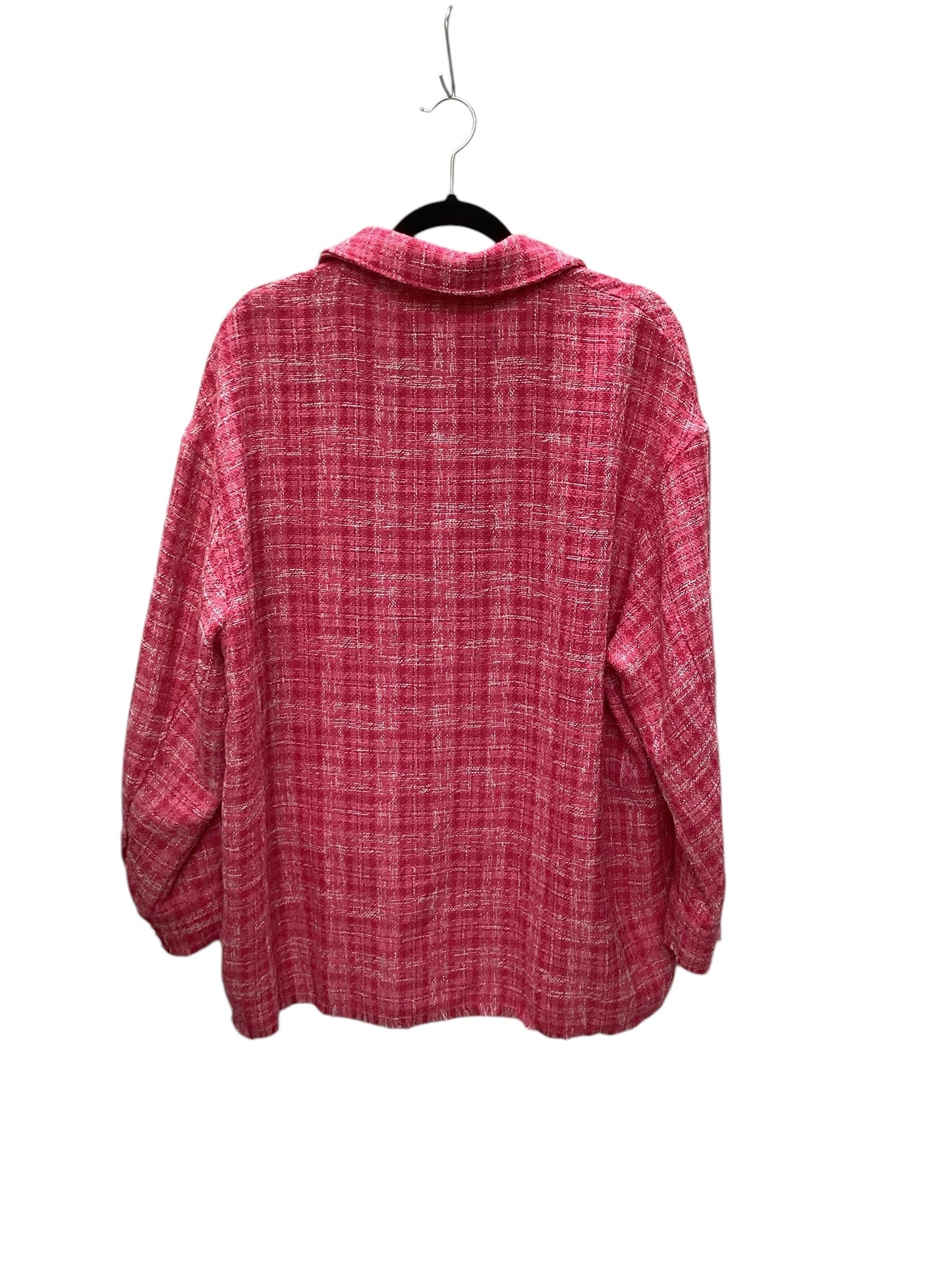 Jacket Shirt By Zara In Pink, Size: Xl