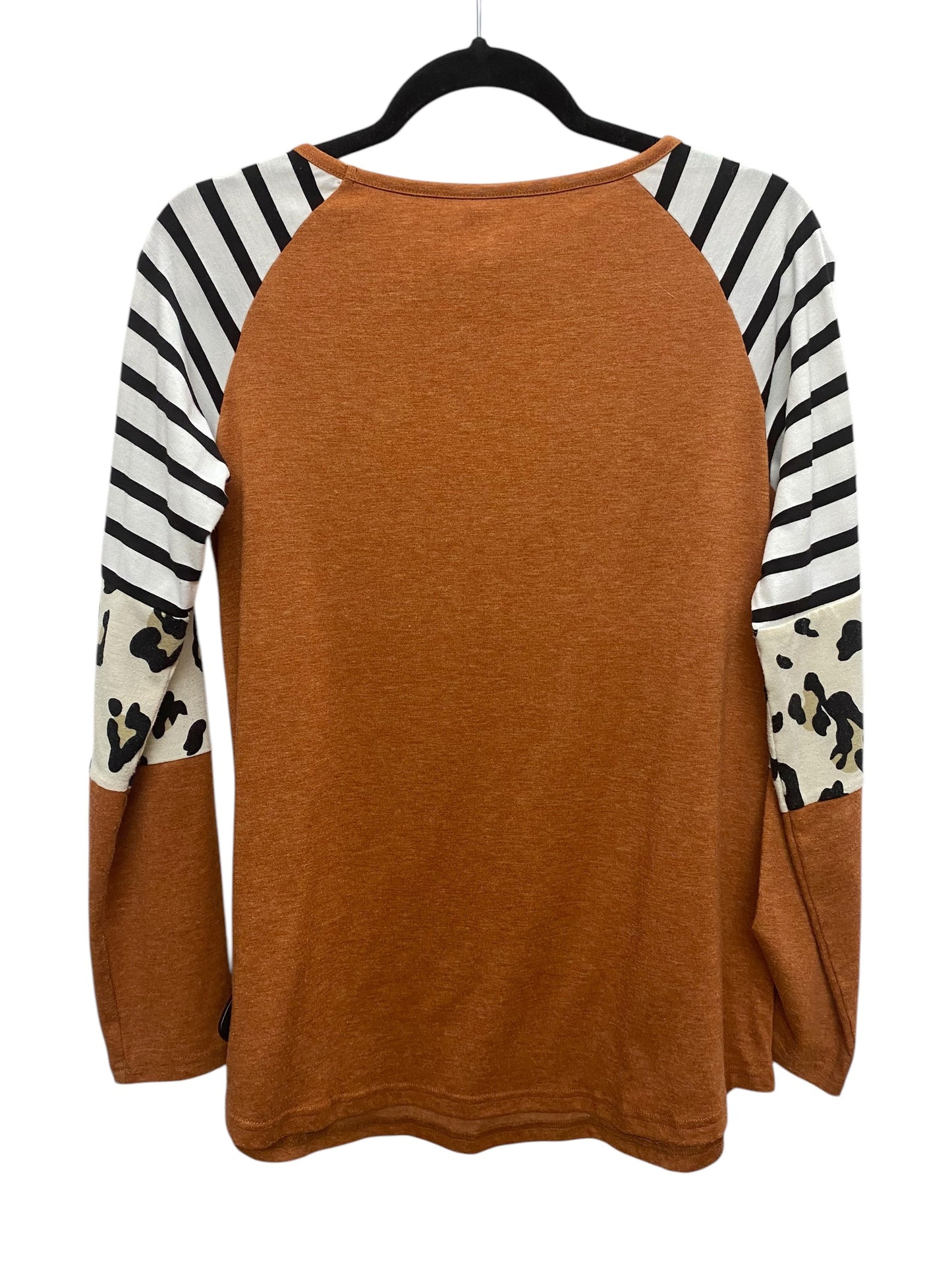 Top Long Sleeve Basic By Tickled Teal In Orange, Size: S