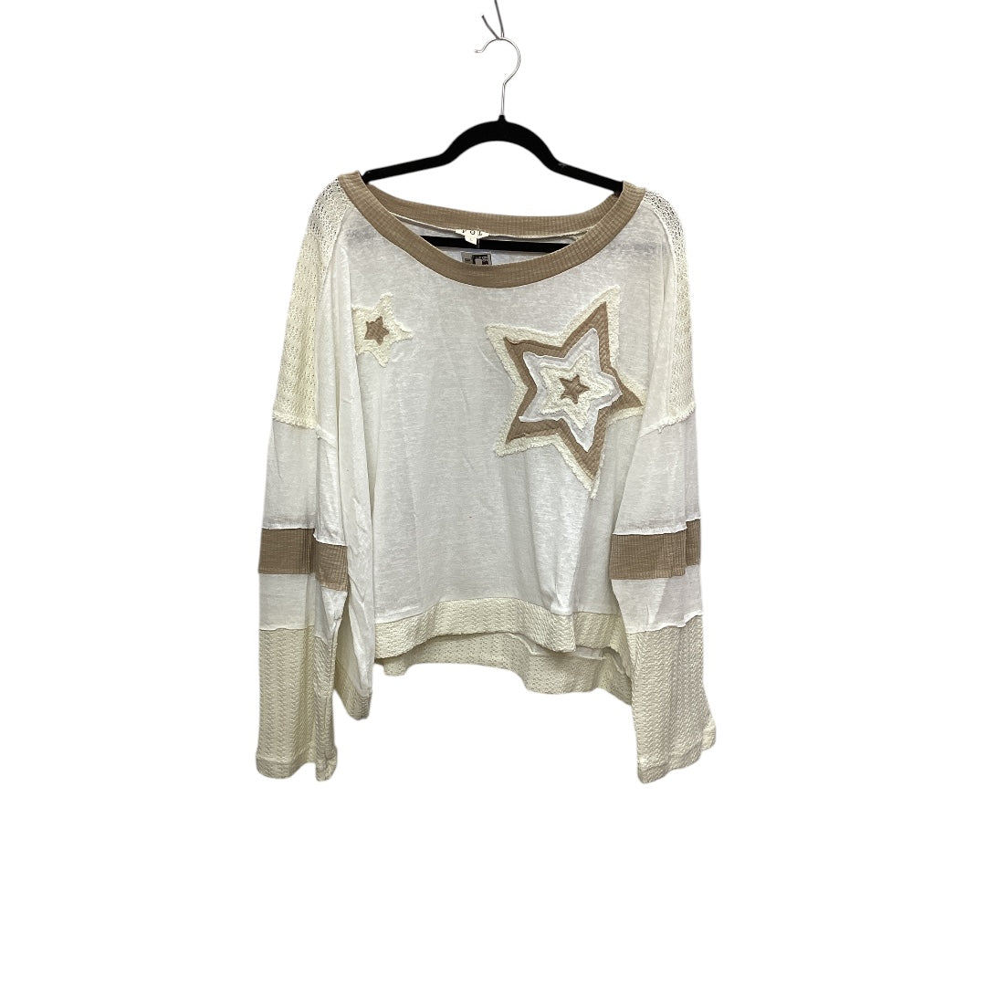 Top Long Sleeve By Pol In Cream, Size: L