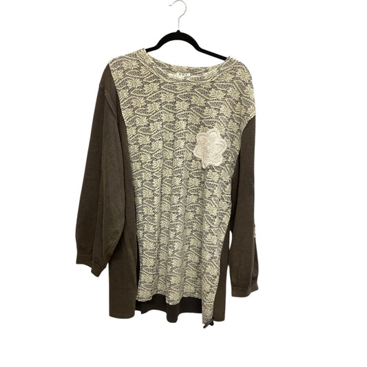 Top Long Sleeve By Pol In Green, Size: L