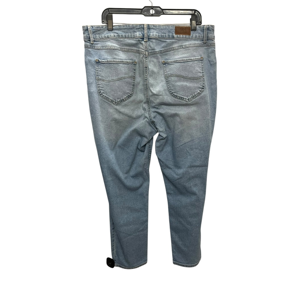 Jeans Straight By Lee In Blue Denim, Size: 18