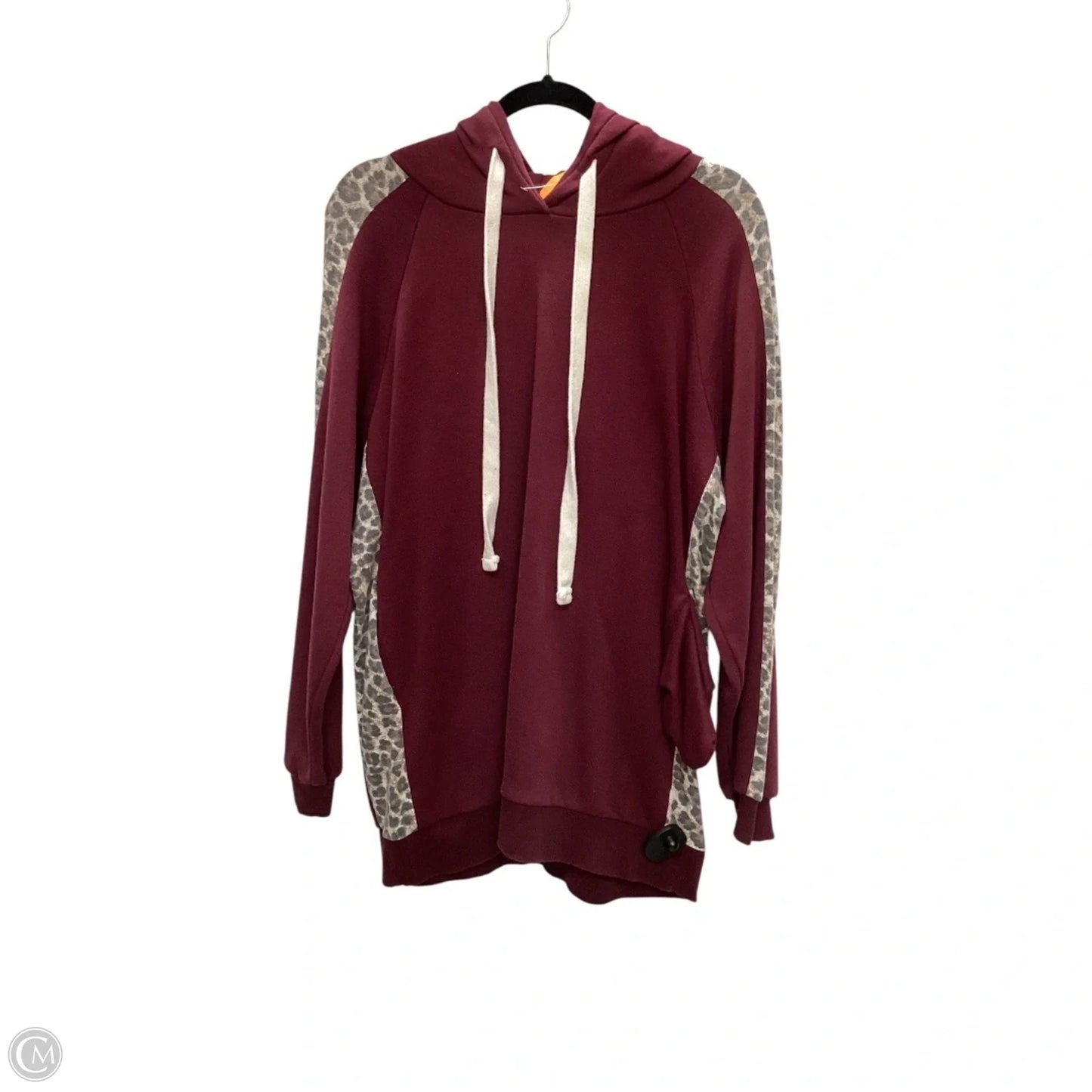 Sweatshirt Hoodie By Zenana Outfitters In Red, Size: L