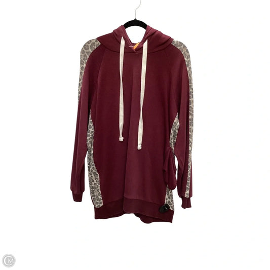 Sweatshirt Hoodie By Zenana Outfitters In Red, Size: L