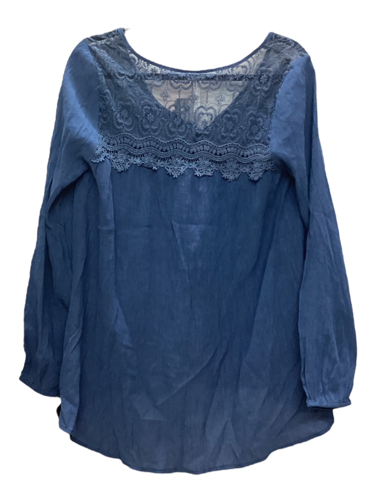 Top Long Sleeve By Andree By Unit In Blue, Size: M