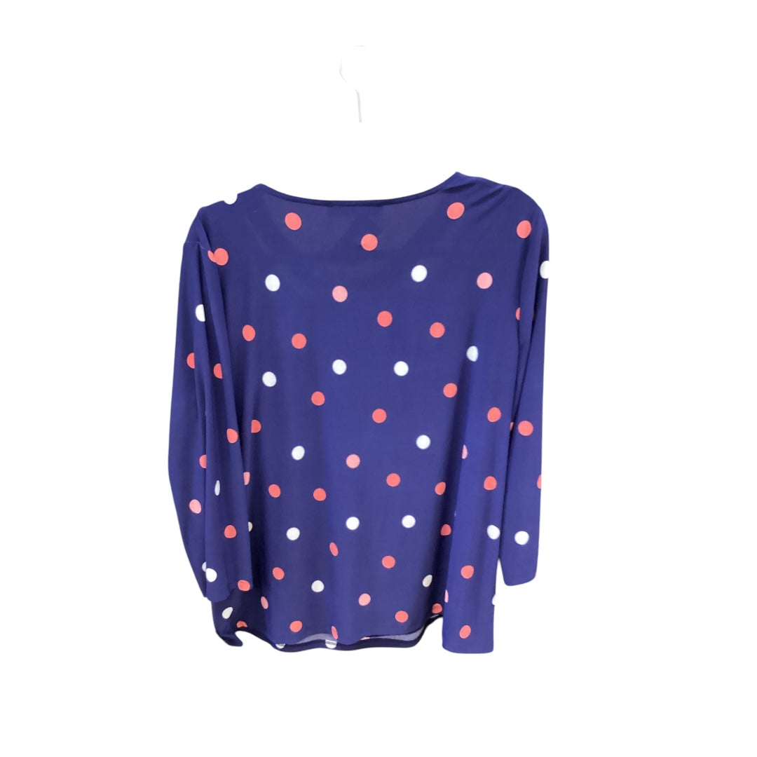 Top Long Sleeve By Kasper In Blue, Size: Xl