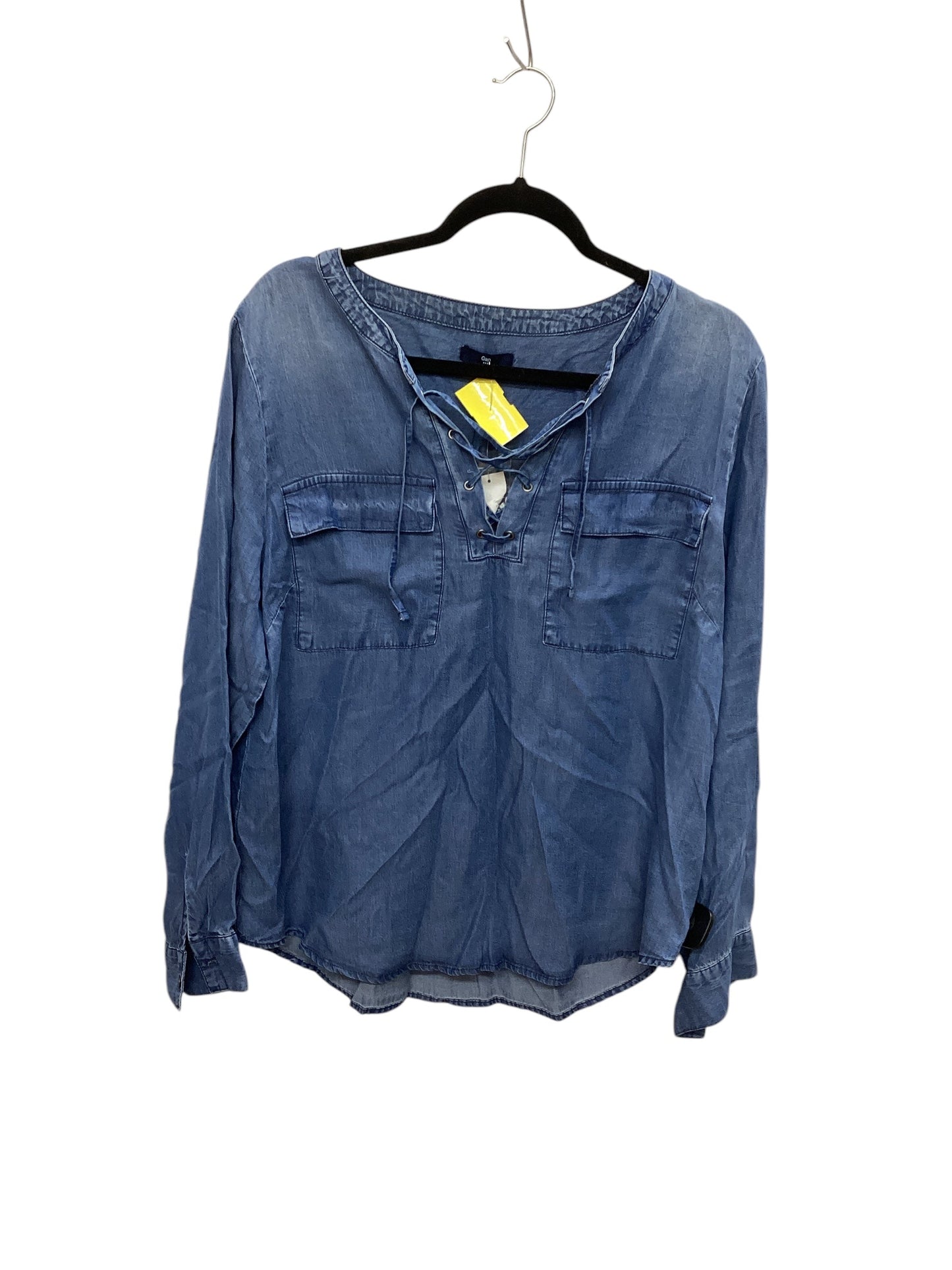 Top Long Sleeve By Gap In Blue, Size: L