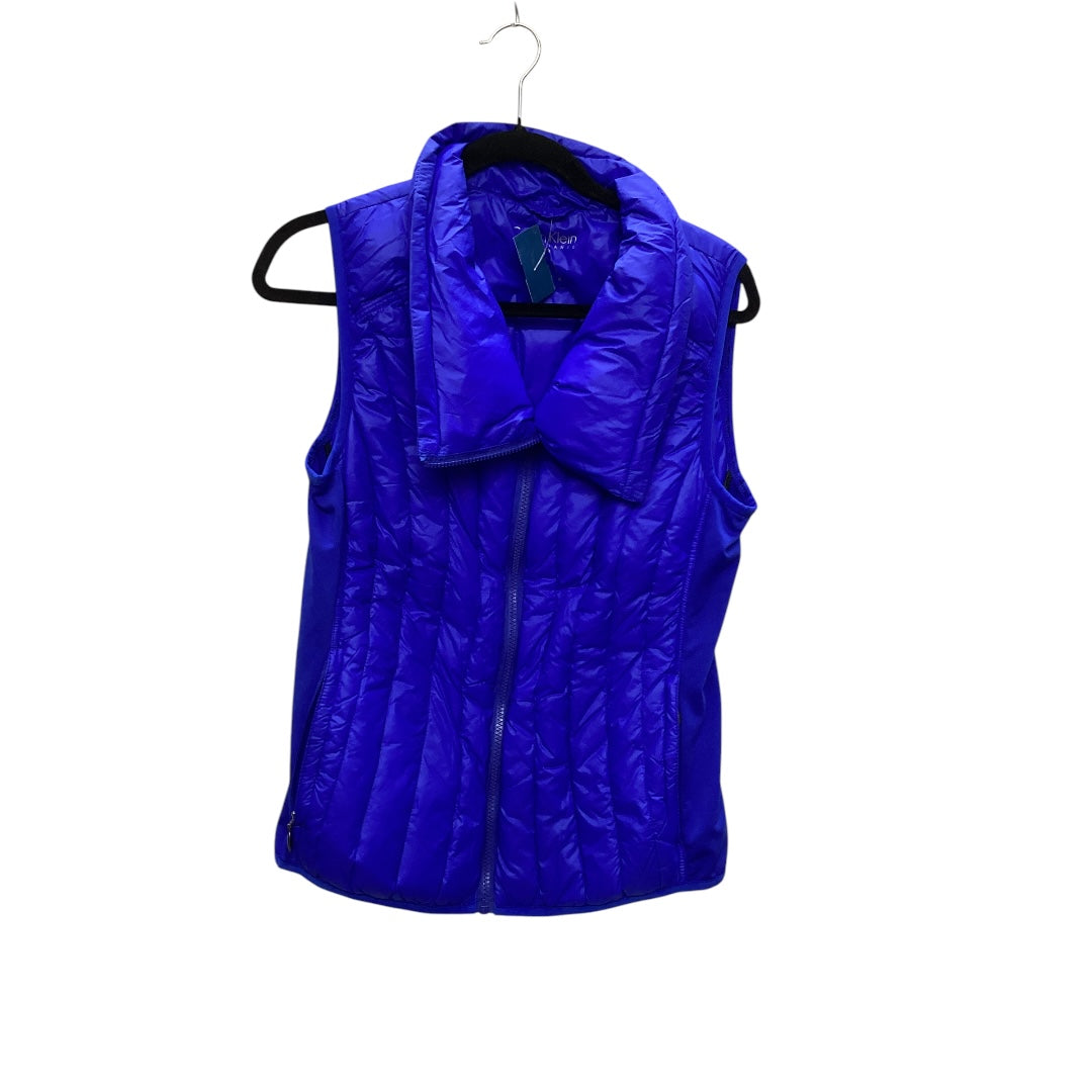 Vest Puffer & Quilted By Calvin Klein In Blue, Size: M