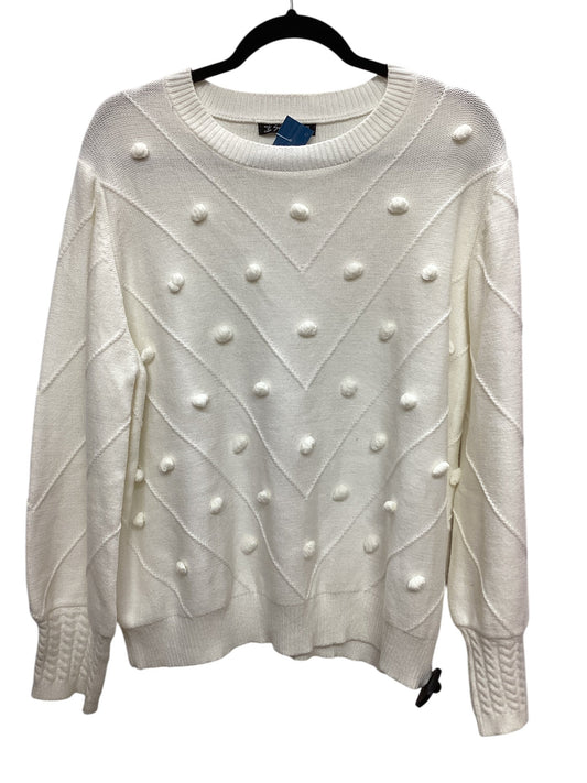 Sweater By Clothes Mentor In White, Size: 3x