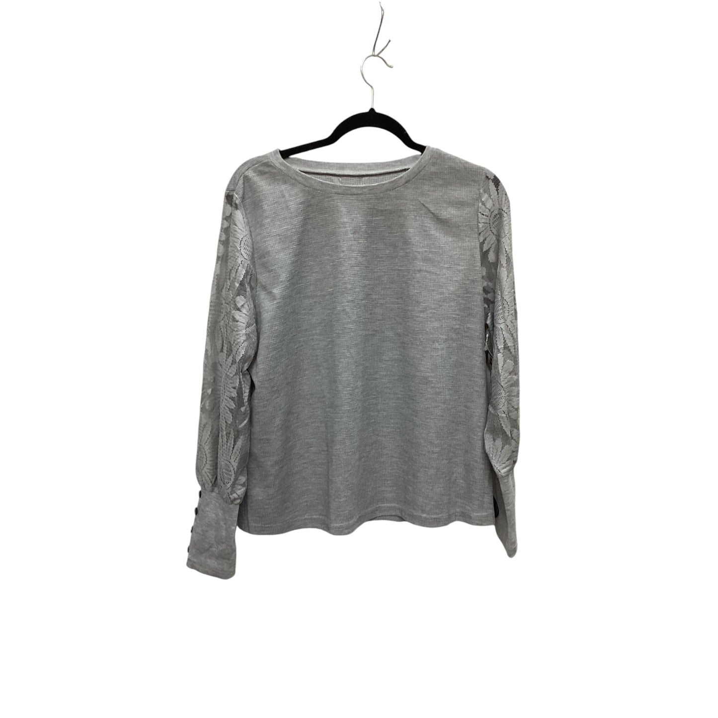 Top Long Sleeve By Shein In Grey, Size: Xl