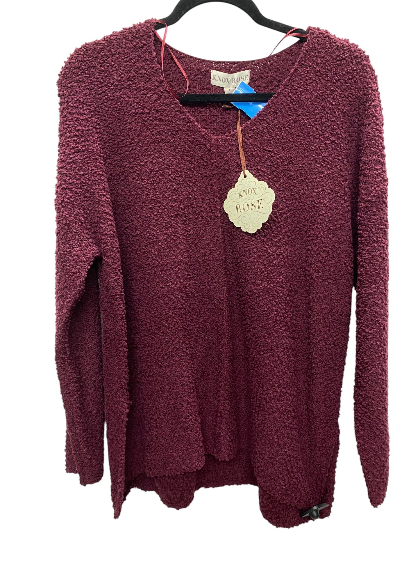 Top Long Sleeve By Knox Rose In Red, Size: L