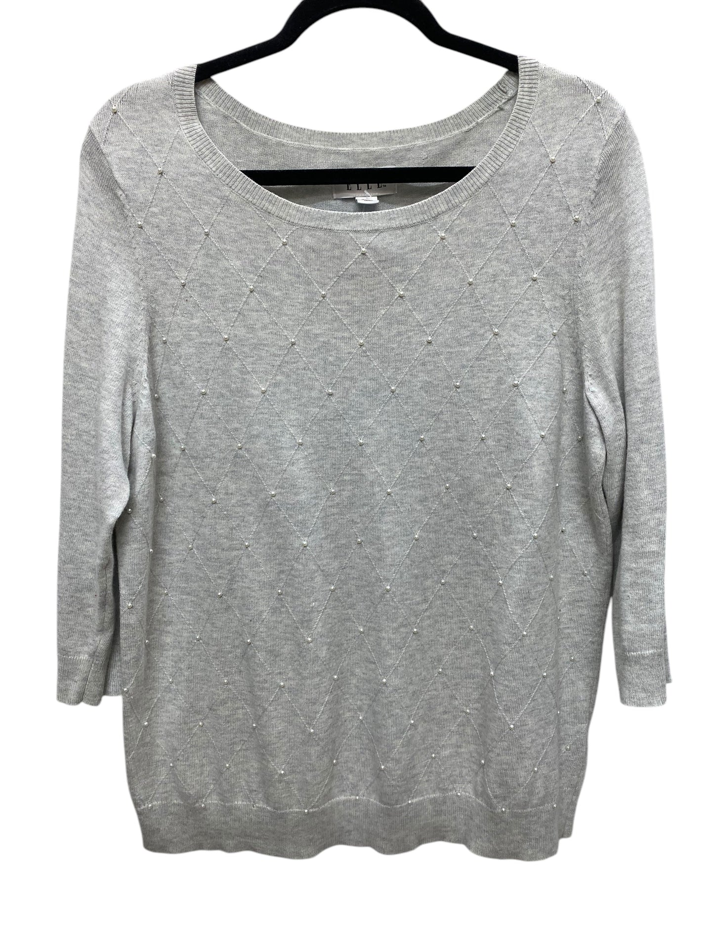 Top Long Sleeve By Elle In Grey, Size: L