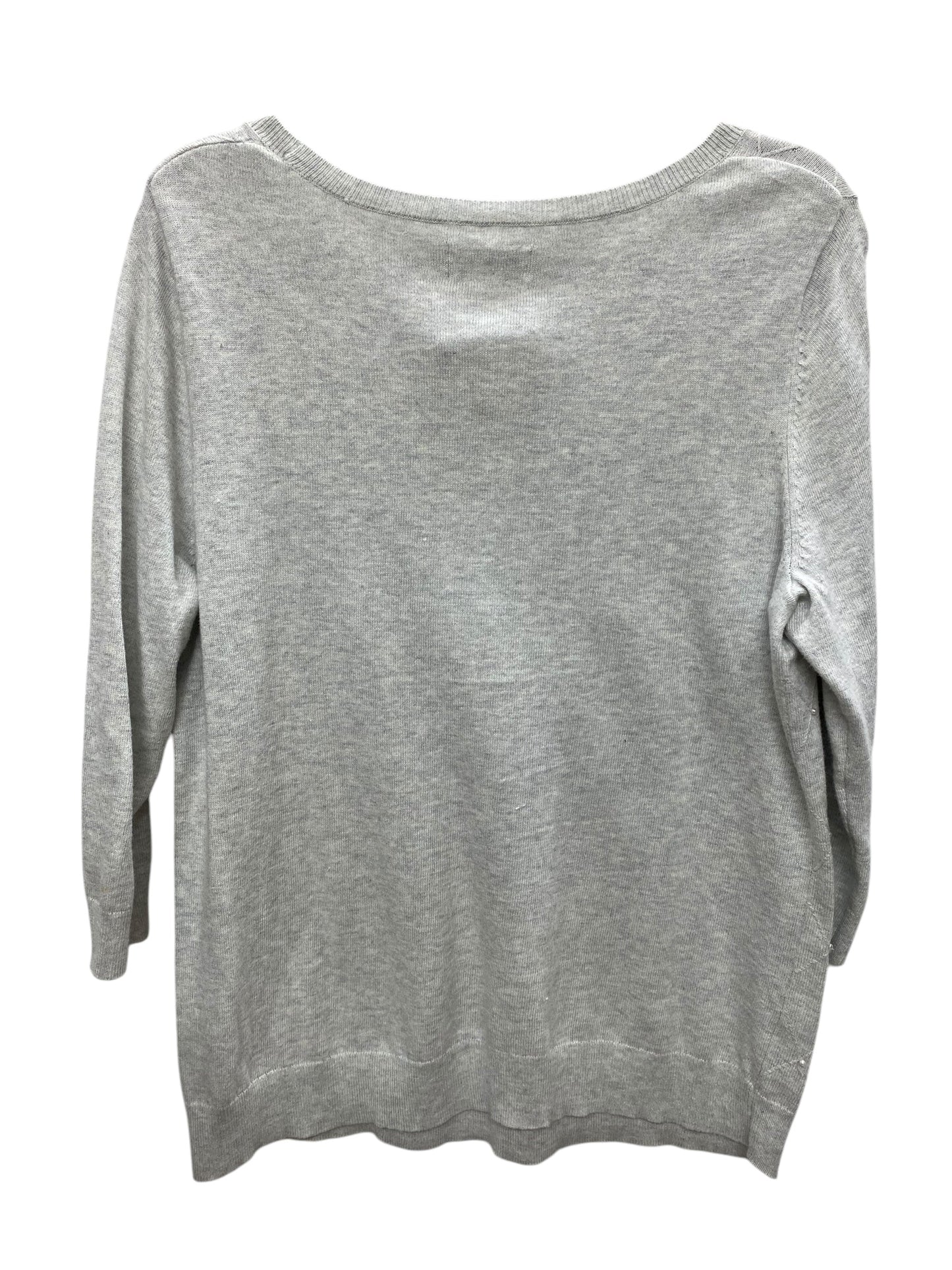 Top Long Sleeve By Elle In Grey, Size: L