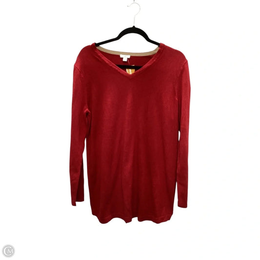 Top Long Sleeve By J. Jill In Red, Size: M