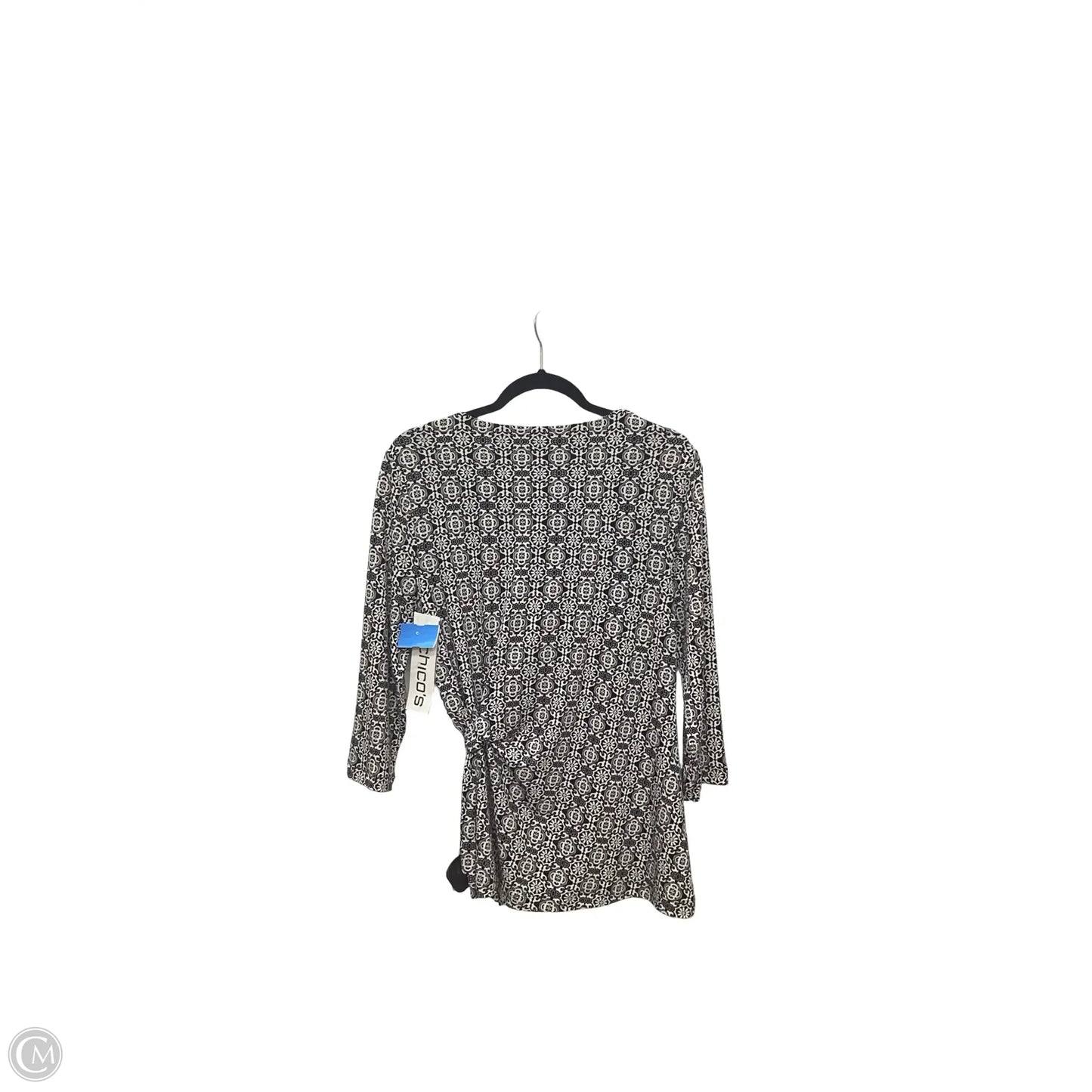 Blouse 3/4 Sleeve By Chicos In Black & White, Size: M