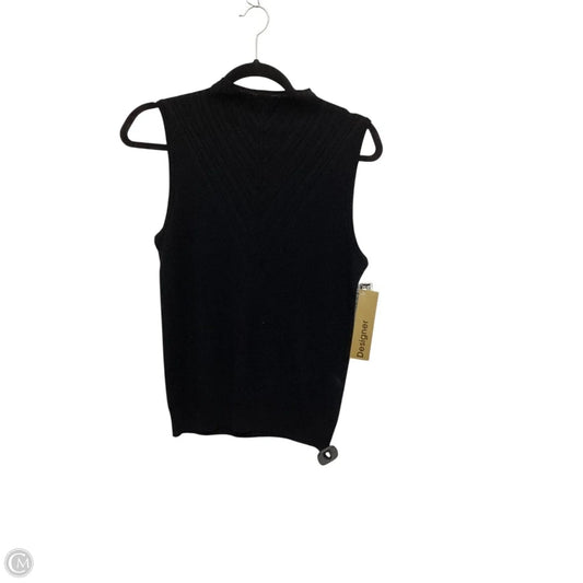Designer Vest Sweater By Elie Tahari In Black, Size: M