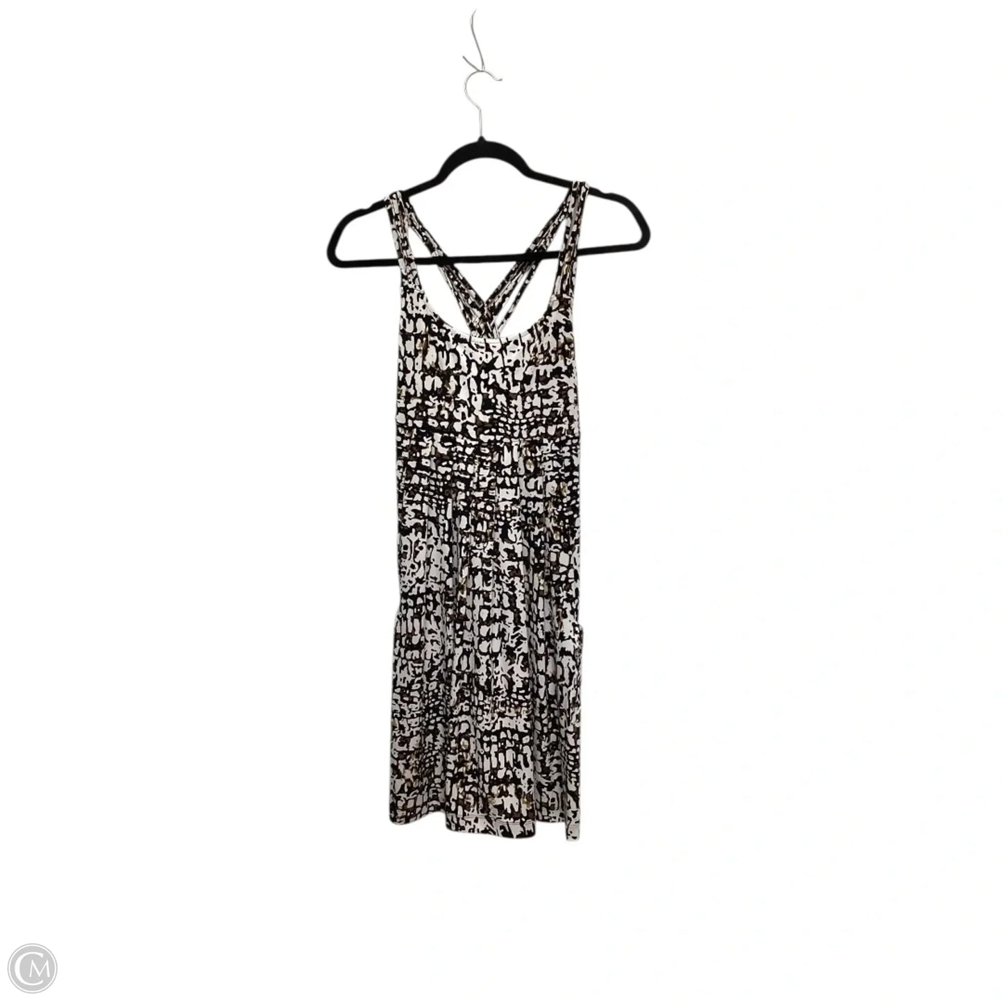 Dress Casual Midi By Calvin Klein In Brown & White, Size: 4