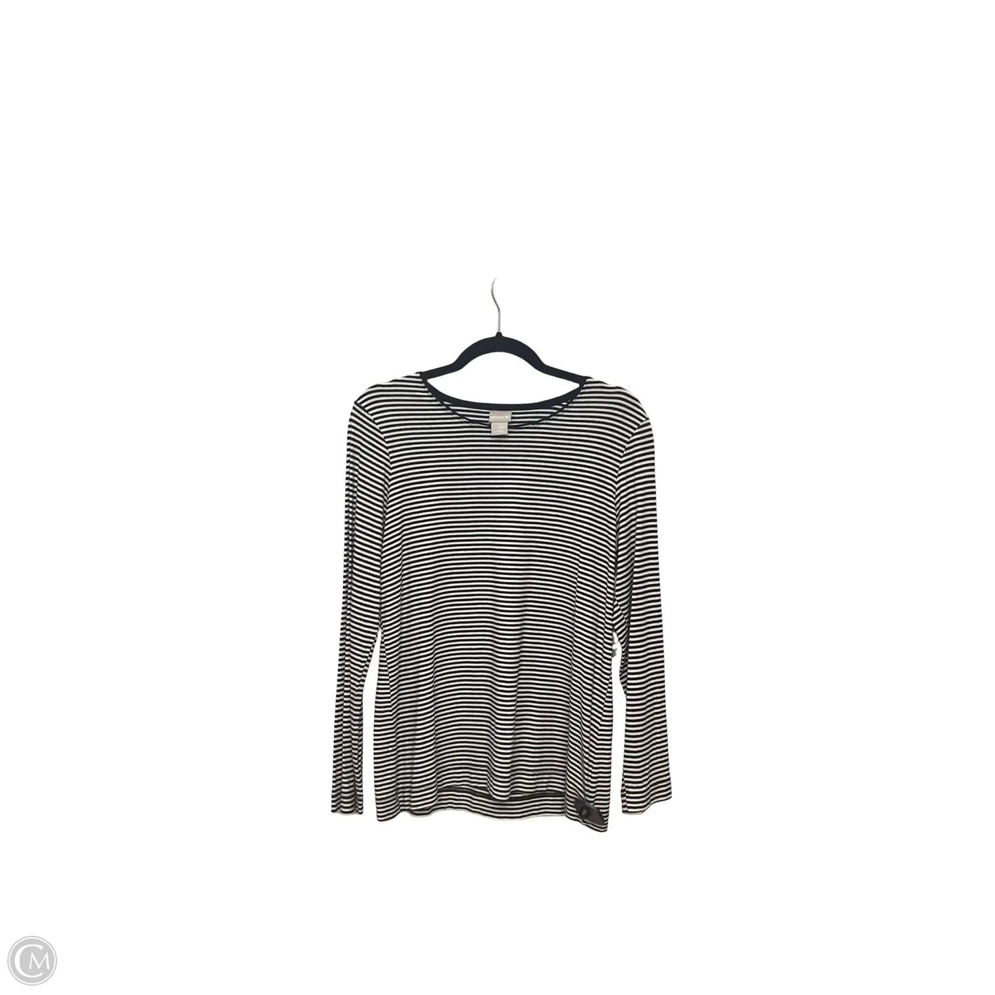 Top Long Sleeve By Chicos In Striped Pattern, Size: M