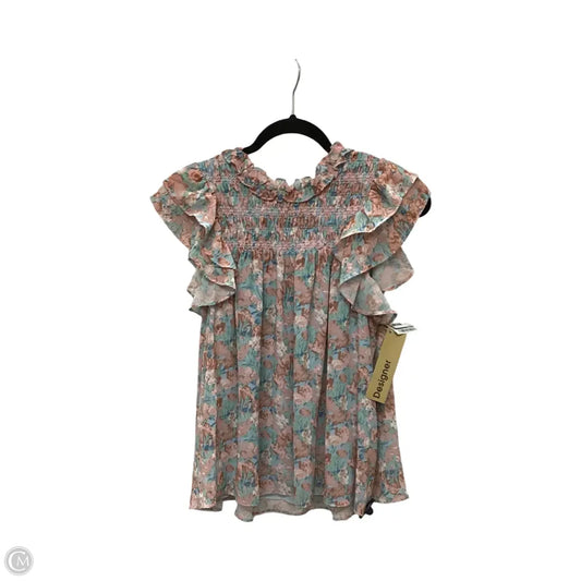 Designer Blouse Short Sleeve By En Saison In Multi-colored, Size: Xs
