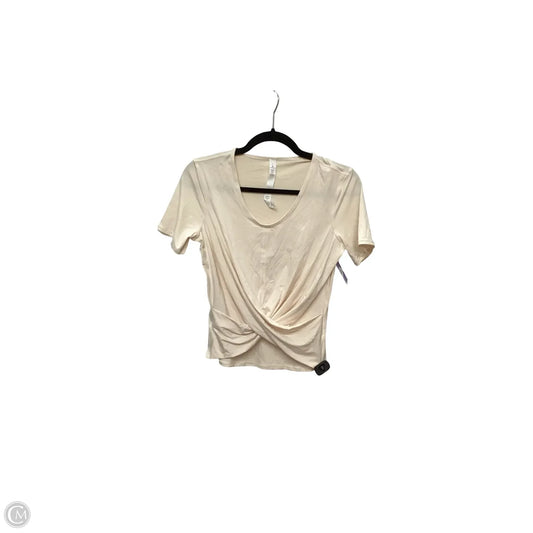 Athletic Top Short Sleeve By Lululemon In Cream, Size: 2