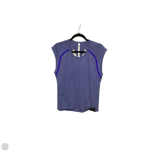 Athletic Top Short Sleeve By Lululemon In Blue, Size: 4