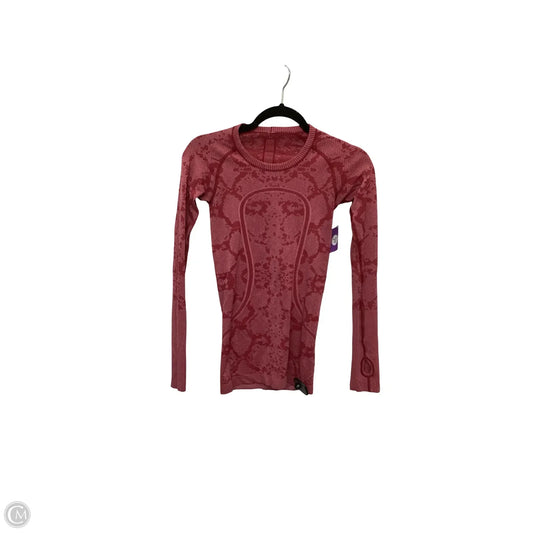 Athletic Top Long Sleeve Crewneck By Lululemon In Red, Size: 2