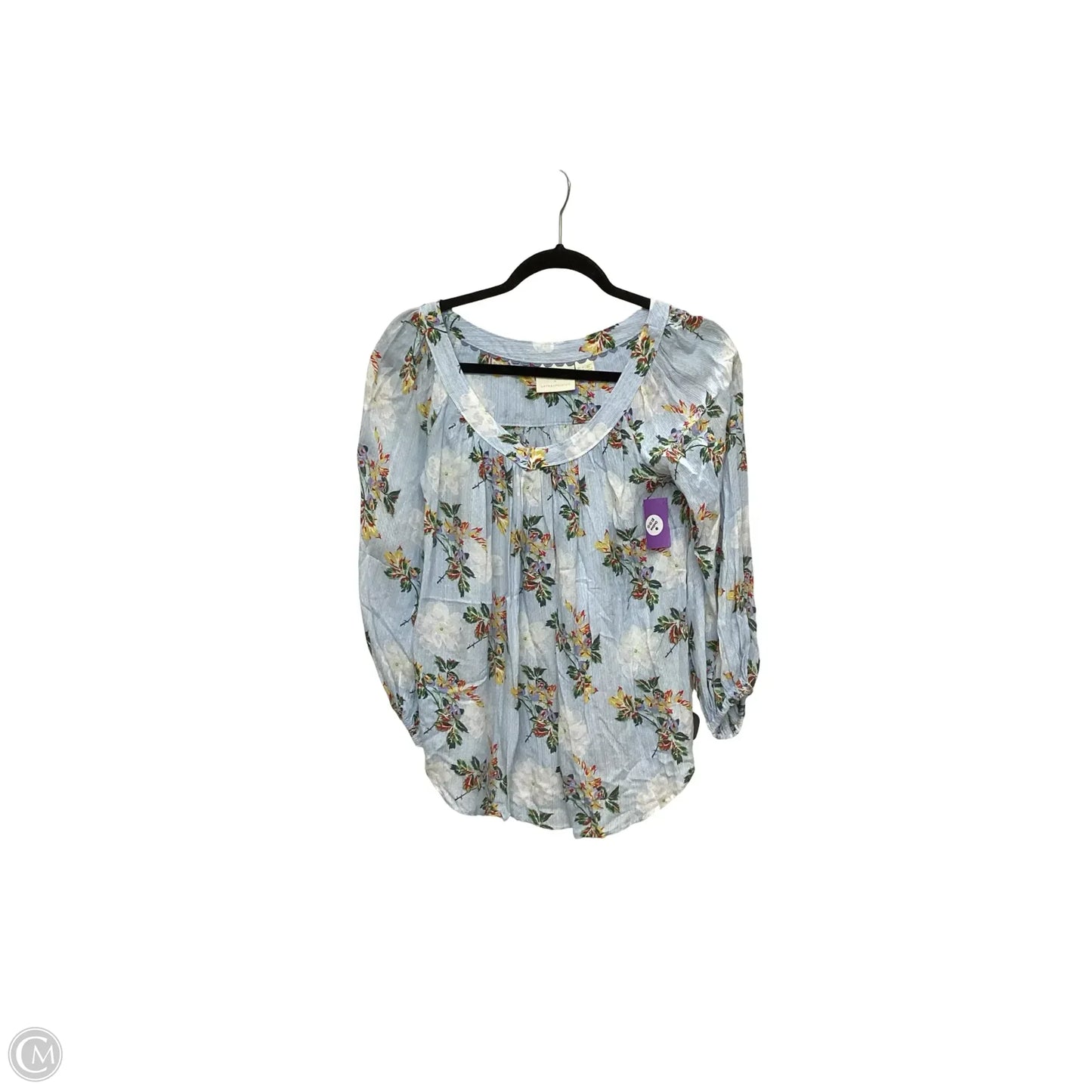 Blouse 3/4 Sleeve By Maeve In Blue, Size: 0