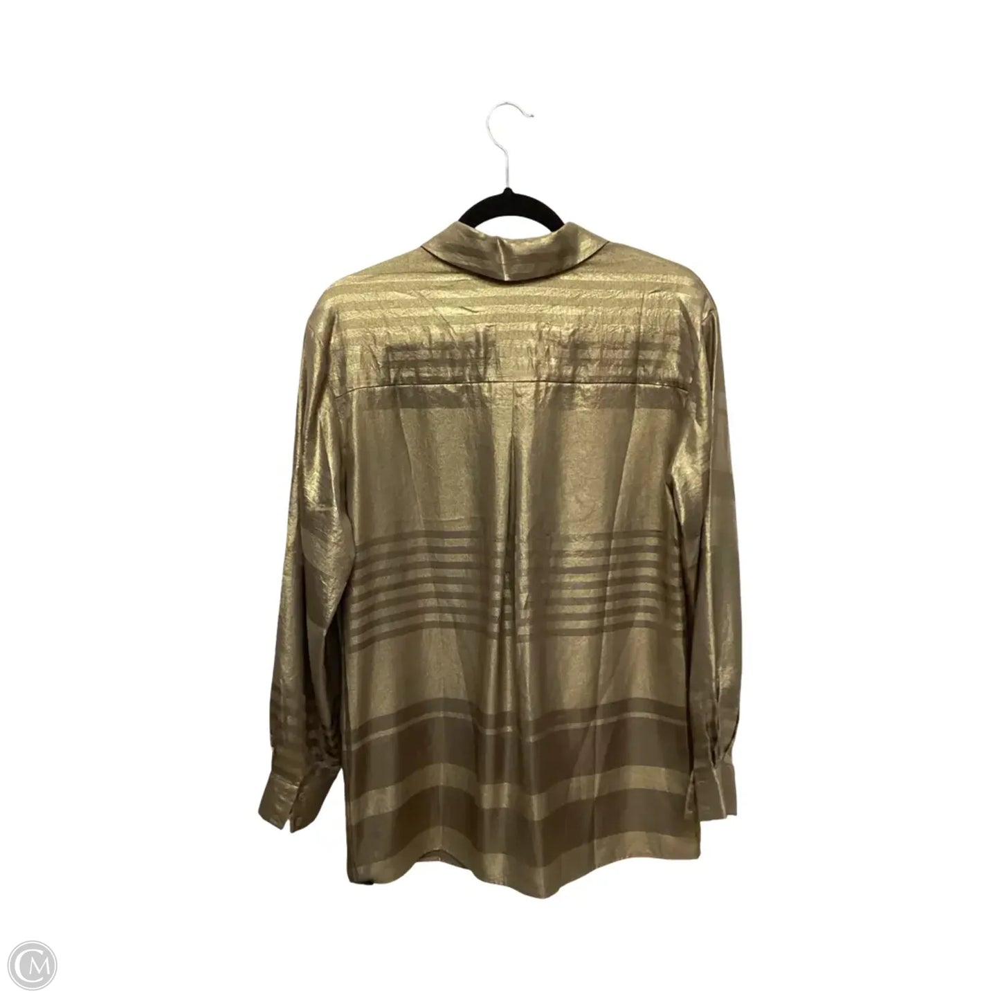 Blouse Long Sleeve By Current Air In Gold, Size: S