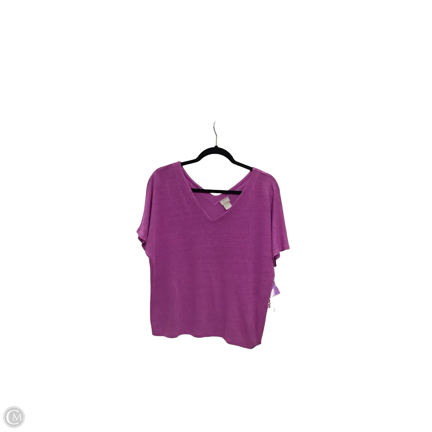Blouse Short Sleeve By Chicos In Purple, Size: L