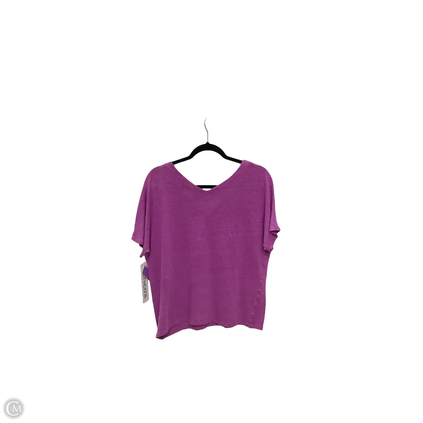 Blouse Short Sleeve By Chicos In Purple, Size: L