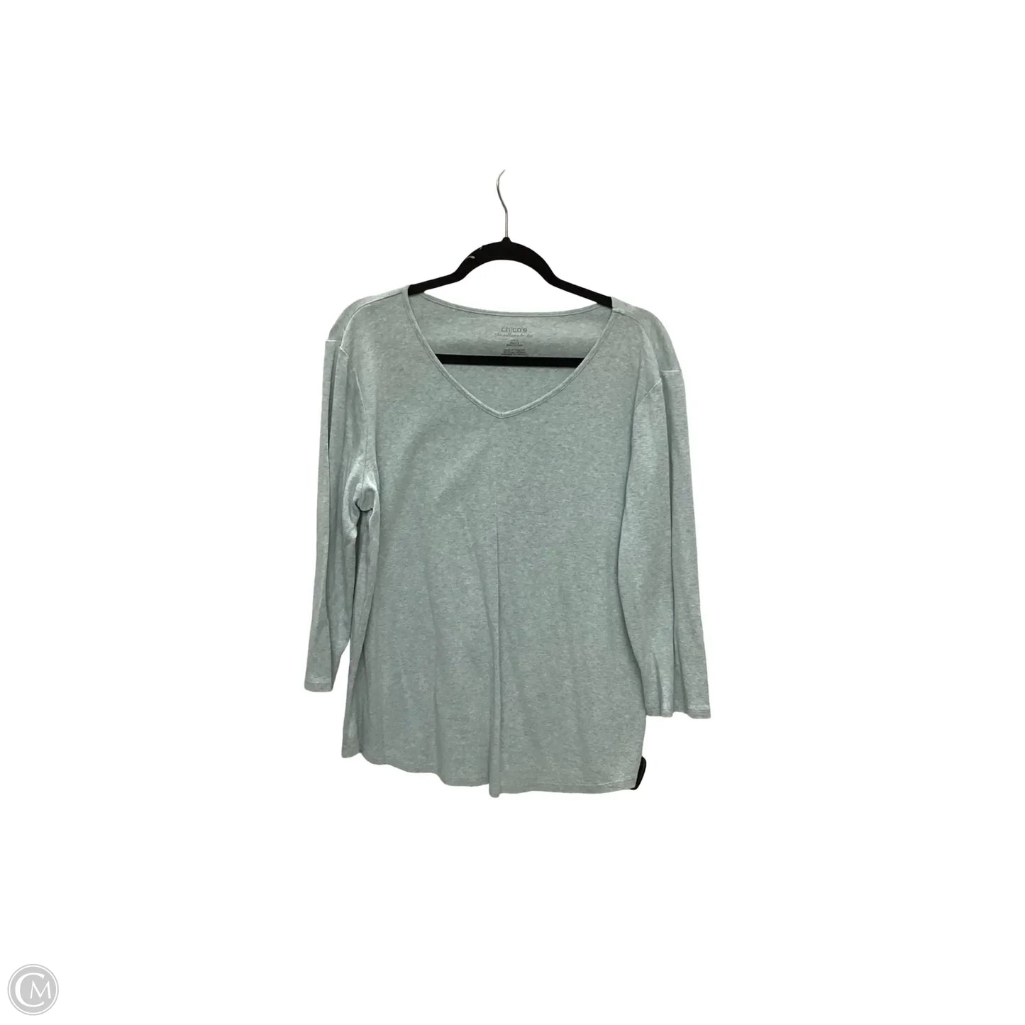 Top 3/4 Sleeve Basic By Chicos In Green, Size: Xl
