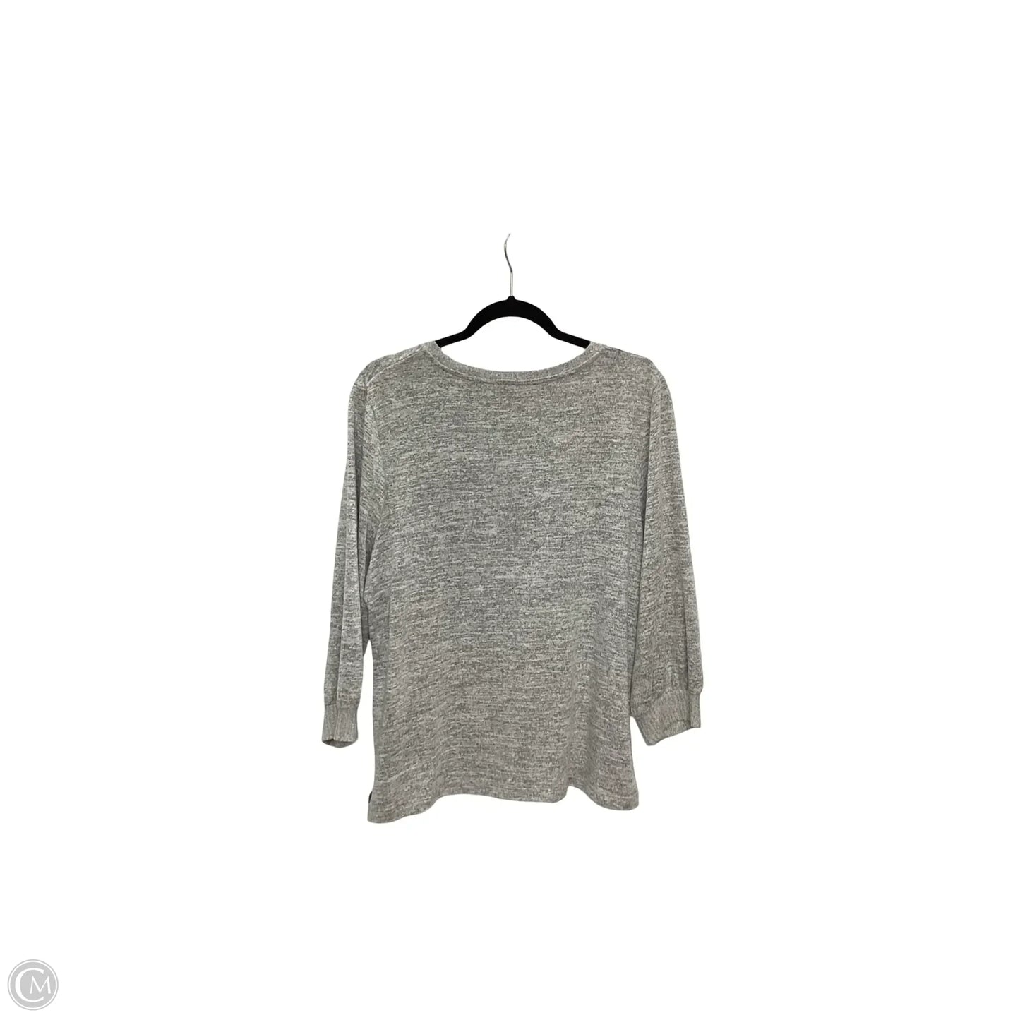 Blouse Long Sleeve By Chicos In Grey, Size: L