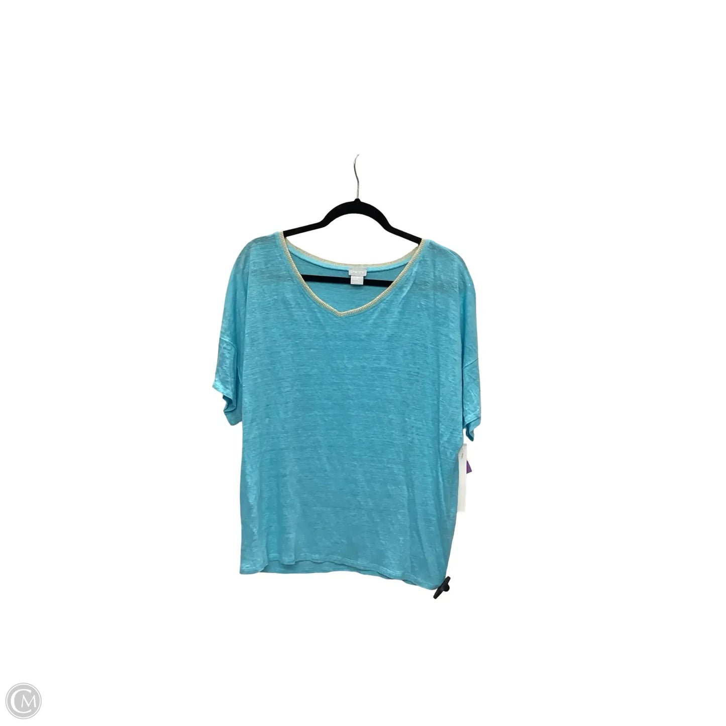 Top Short Sleeve Basic By Chicos In Blue, Size: Xl