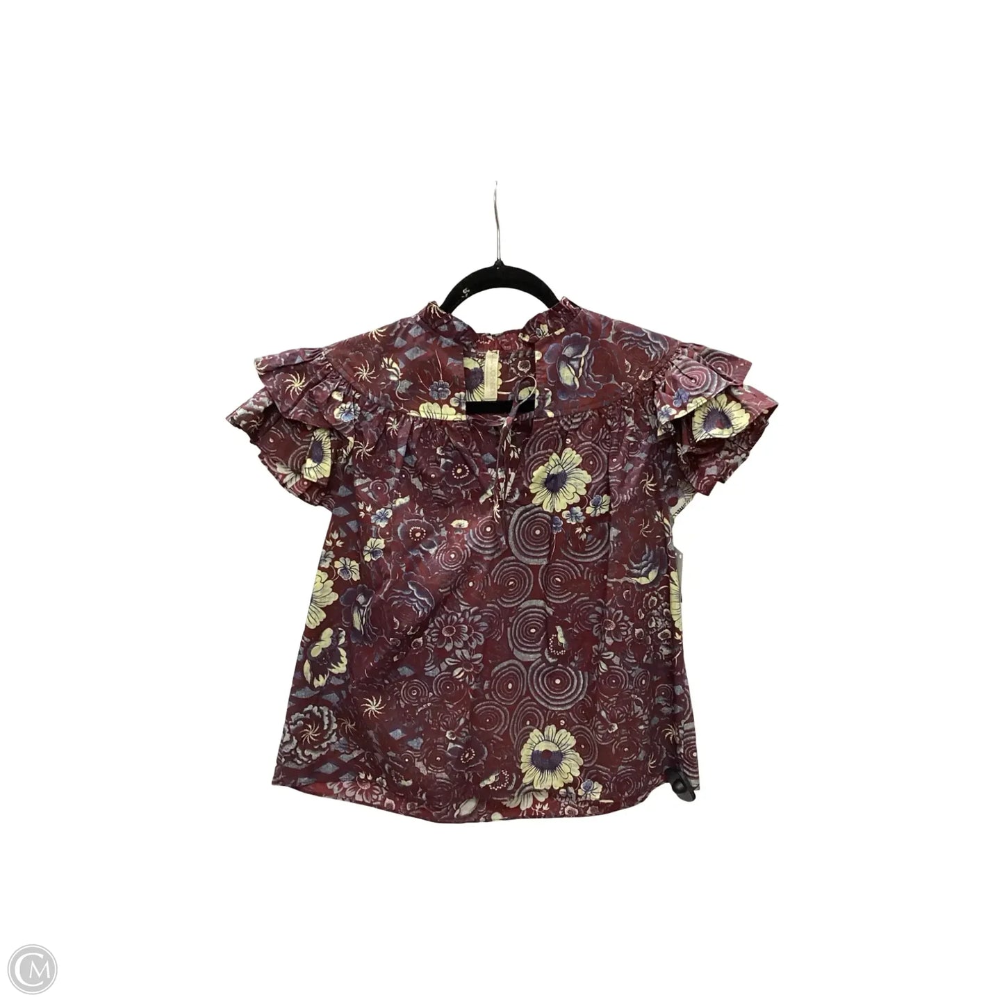 Designer Blouse Short Sleeve By Ulla Johnson In Purple, Size: 0