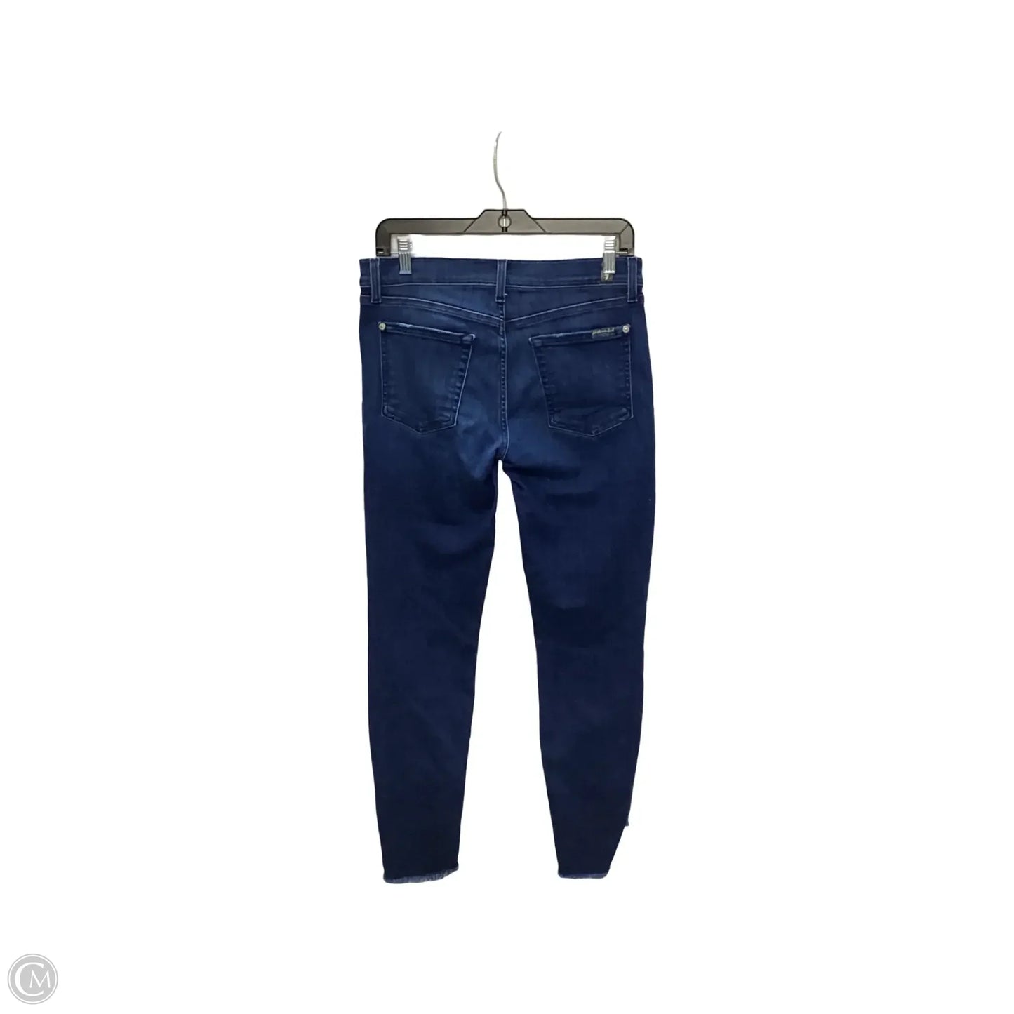 Designer Jeans Cropped By 7 For All Mankind In Blue Denim, Size: 6