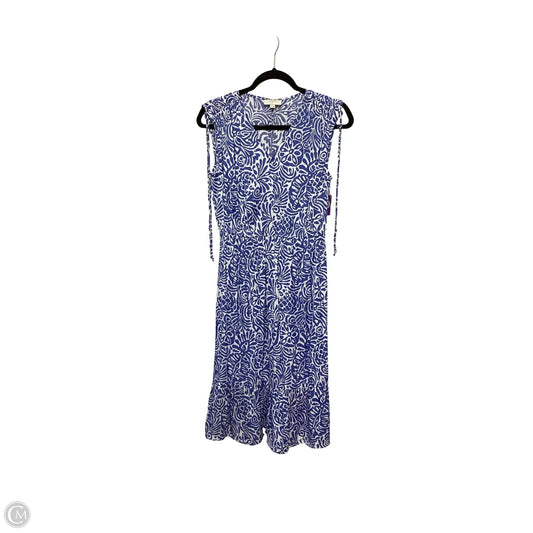 Dress Casual Midi By Loft In Blue & White, Size: Sp