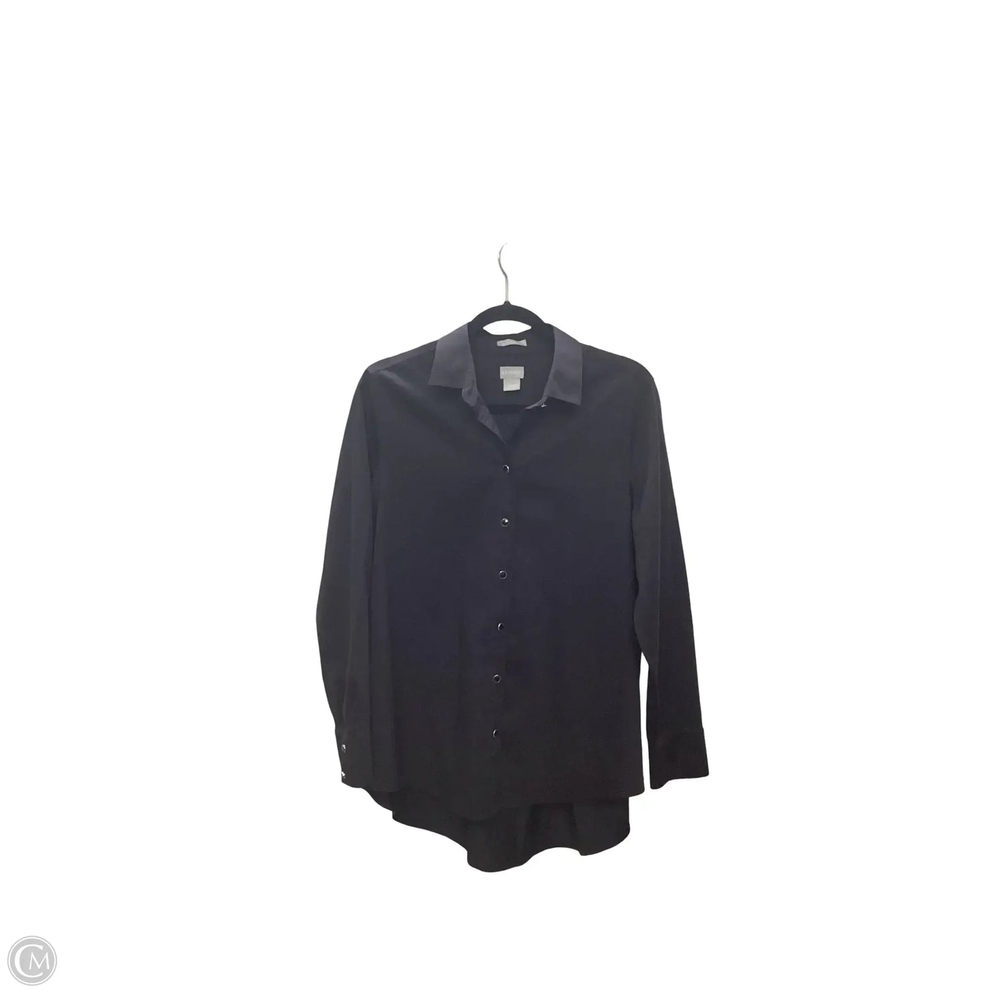 Blouse Long Sleeve By Chicos In Black, Size: 8