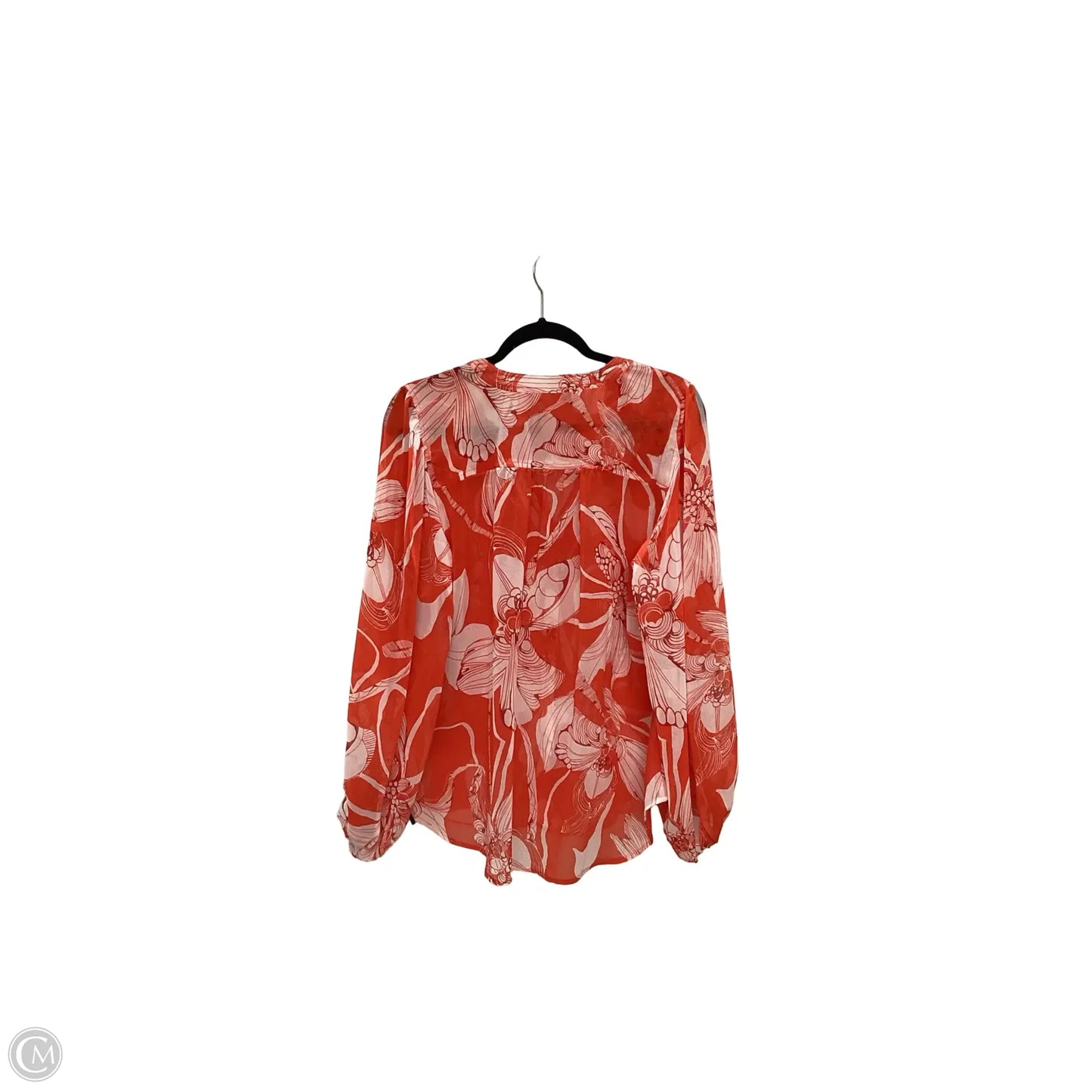 Blouse Long Sleeve By Chicos In Orange, Size: 2