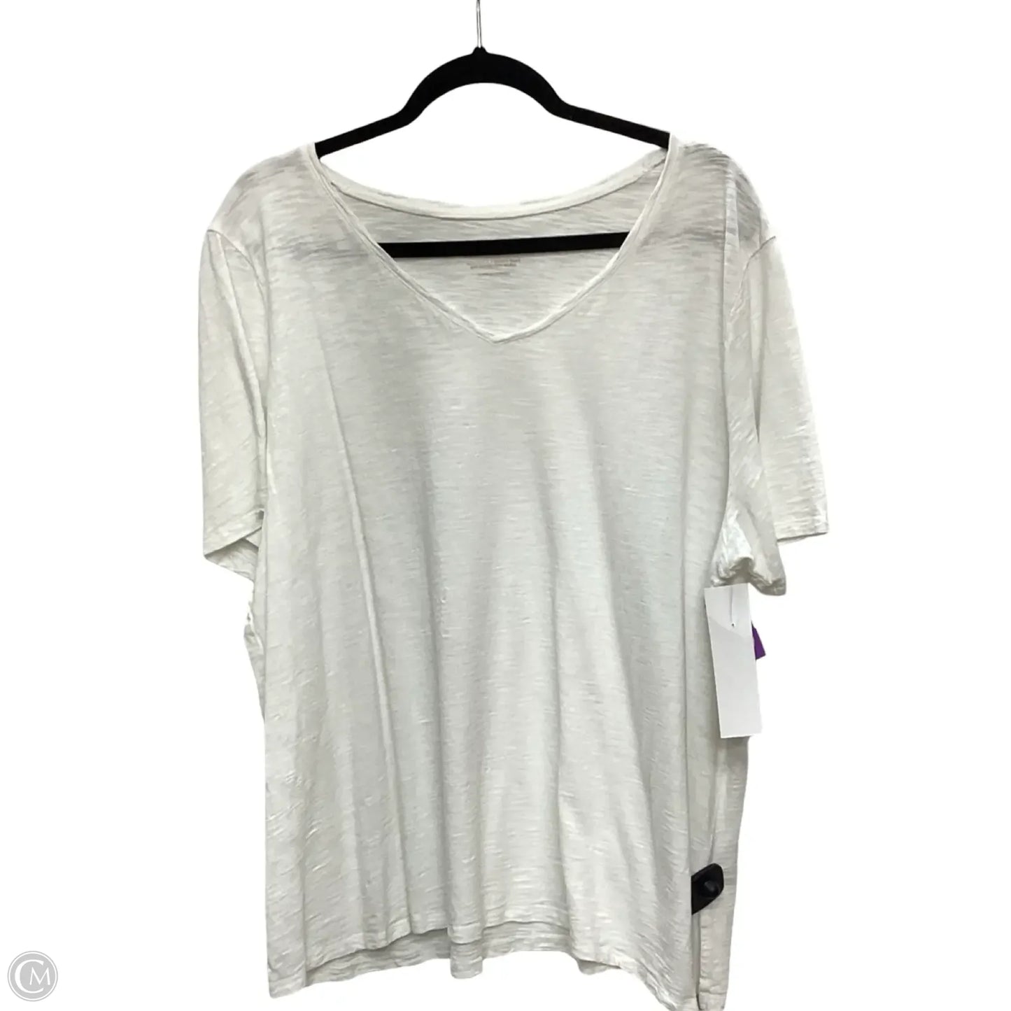 Blouse Short Sleeve By Chicos In White, Size: 4