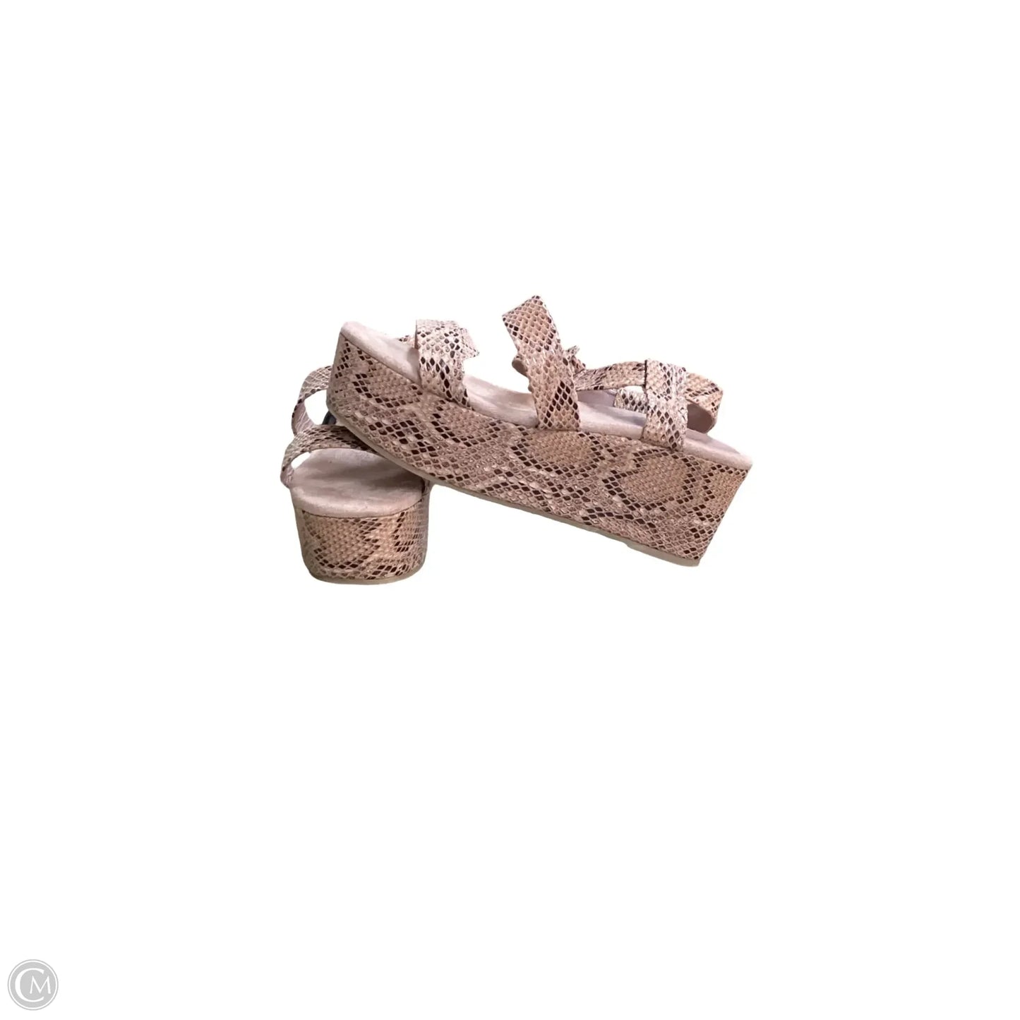 Sandals Heels Platform By Qupid In Tan, Size: 9.5